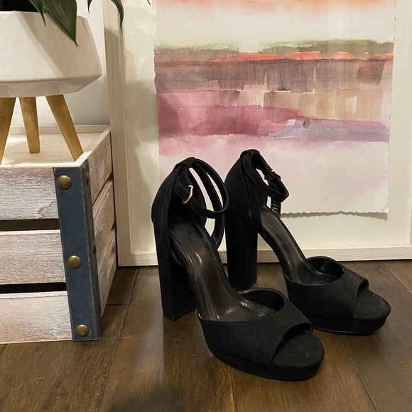 Forever 21 Shoes - Black Suede Heels